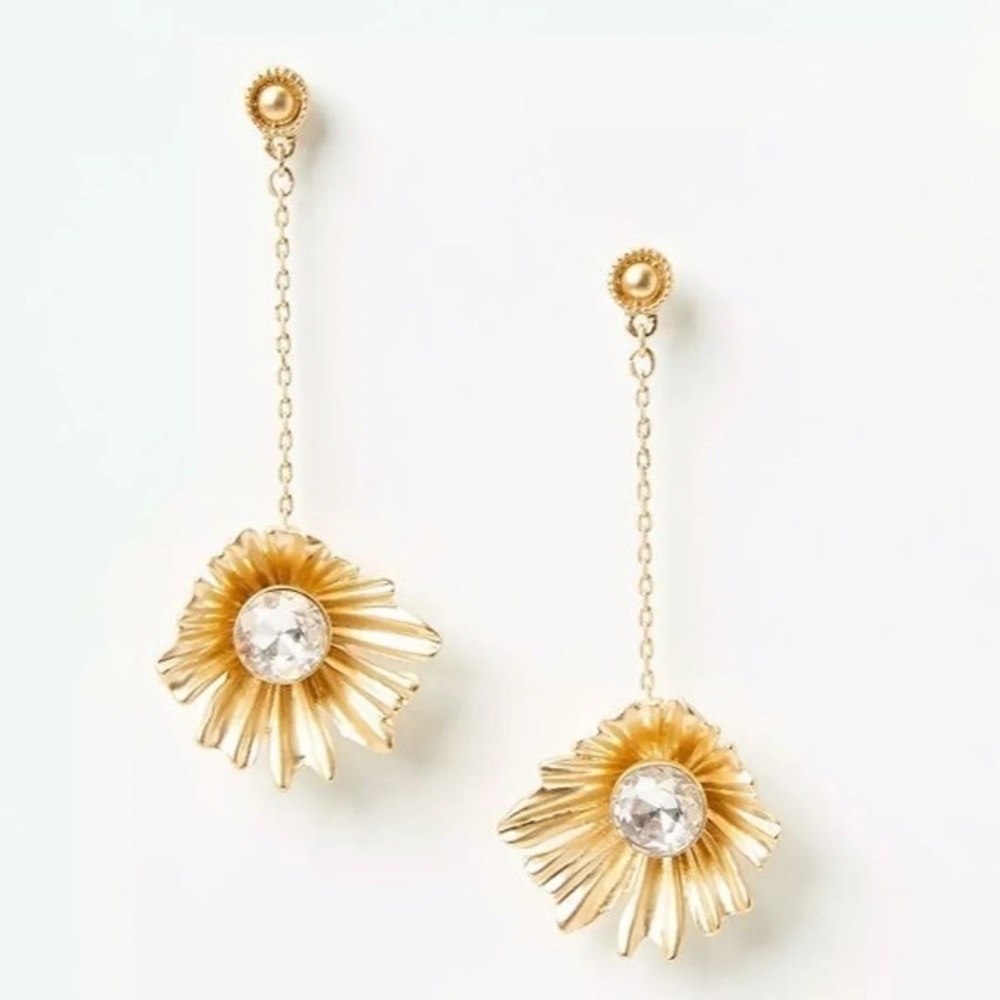 LOFT Sparkle Floral Statement Earrings